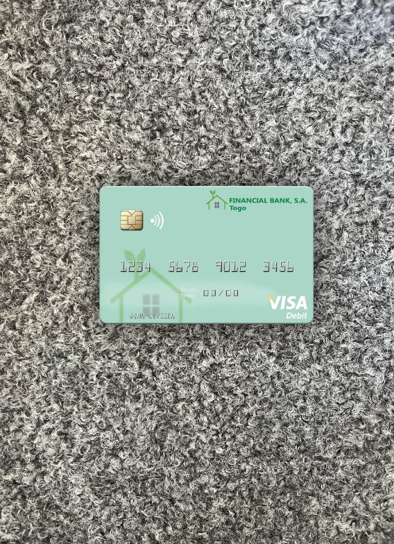 Download Togo Financial Bank visa debit card photolook front Photoshop template